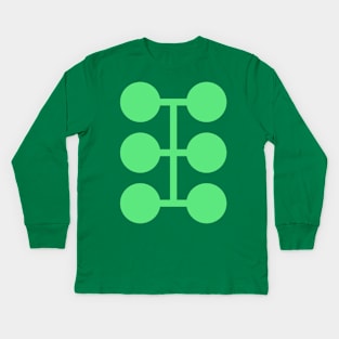 Multiple Man (Green Dots) Kids Long Sleeve T-Shirt